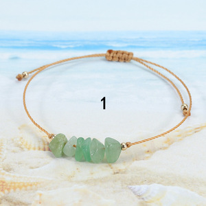 Bracelet tressé en fil ciré avec pierre naturelle irrégulière, style surfiste, thème plage et sources chaudes d'été, en stock - Product Image 5