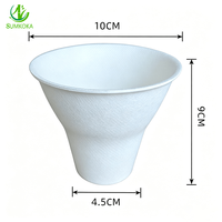 SUMKOKA 85ml Gobelet à crème glacée jetable en bagasse de canne à sucre sans PFAS, compostable, biodégradable, logo personnalisé OEM