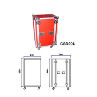 Support de protection Audio de couleur rouge, amplificateur Audio, caisse de vol 12u avec table coulissante