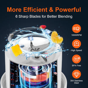 Mixeur Portable Sans Fil pour Smoothies et Boissons, Recettes de Jus, Rechargeable USB-C, Sans BPA, Idéal pour les Voyages - Product Image 6