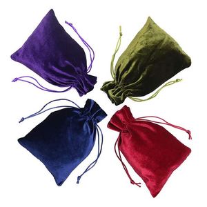 Customized Logo <b>Cheap</b> Soft Velvet Gift Bags 5.1x7.8 Inch Velvet Drawstring Pouches for Tarot Rune Jewelry <b>Ring</b> - Product Image 2