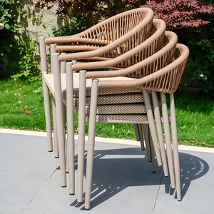 Muebles de Comedor para Patio Exterior, Mesa de WPC y Aluminio con Silla con Asiento de Malla para Jardín, Terraza, <span class=keywords><strong>Restaurante</strong></span> - Product Image 5