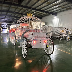 Zhenda Hot-Selling Electric White Metal Cinderella Wedding Horse-Drawn Carriage Christmas Pumpkin Design Other Horsepower - Product Image 5