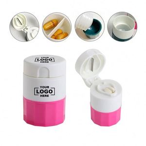 Custom Branding 4-in-1 Multifunction <b>Pocket</b> Size Pill Box Novelty Gifts Pill Crusher Splitter Grinder - Product Image 2