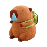 Peluche géante Capybara avec sac à dos vert, grande poupée en coton PP doux, animal aquatique, oreiller moelleux viral