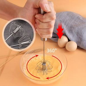 Stainless Steel Semi-<b>Automatic</b> Hand Push Rotary Blender Mixer <b>Stirrer</b> for Blending Egg Whisk - Product Image 2