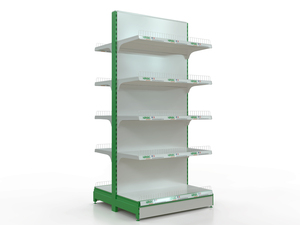 Factory Direct Sale Anti-topple Gondola Supermarket <b>Shelves</b> Sturdy Black Base Metal Display <b>Rack</b> with Front Wire Guards - Product Image 6