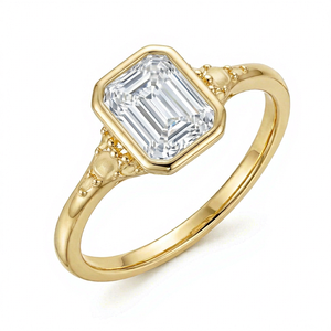 Nouvelle bague de luxe légère pour homme en or jaune 10k/14k/18k, sertie d'un diamant de laboratoire taille émeraude, certifiée IGI, haute qualité, pour l'export. - Product Image 6