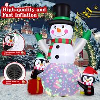 Décorations de Noël gonflables pour enfants YS Brand, 8 pieds, lumières LED colorées, bonhomme de neige, pingouins, en polyester, très vendues