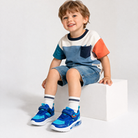 Chaussures de sport pour enfants avec lumières LED, fermeture Velcro, couleurs personnalisables, confortables, souples, respirantes, pour toutes les saisons, pour garçons