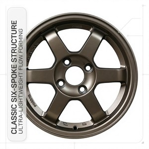 Jantes en alliage Flow Forming 14x6 pouces 4x100 PCD ET35 légères 6kg <span class=keywords><strong>Bronze</strong></span> Blanc Noir pour voitures particulières certifiées VIA JWL - Product Image 3