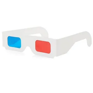 Artículos promocional con logotipo personalizado, papel 3D, gafas de colores rojo, azul y rojo