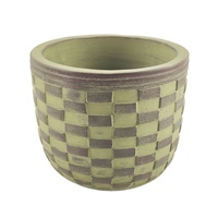 Vente flash - Pot de fleurs rond en ciment de style rétro unique, décoration d'intérieur et d'extérieur, pots de plantes pour orchidées de haute qualité