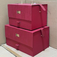 Boîte cadeau carrée double couche Evergreenwrap, vide, pour mariage ou fêtes, écologique et biodégradable