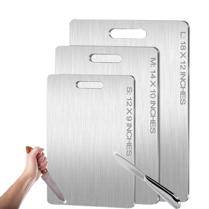 Tabla <span class=keywords><strong>de</strong></span> Cortar <span class=keywords><strong>de</strong></span> Metal Grande y Duradera <span class=keywords><strong>de</strong></span> Grado Alimenticio para Cocina, Tabla <span class=keywords><strong>de</strong></span> Cortar <span class=keywords><strong>de</strong></span> Titanio <span class=keywords><strong>de</strong></span> Doble Cara, Tabla <span class=keywords><strong>de</strong></span> Cortar <span class=keywords><strong>de</strong></span> Acero Inoxidable 304 - Product Image 1
