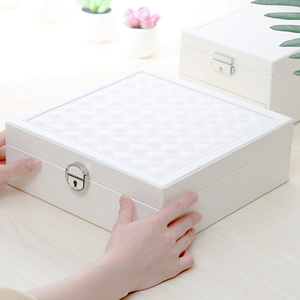 Boîtier d'exposition en cuir Pu pour montre, présentoir de voyage en bois pour miroir de bijoux boîte de rangement avec verrou - Product Image 5