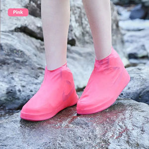 1 Pair Waterproof High Elastic Silicone Shoe Covers Outdoor Rainy Day Unisex Reusable Non-Slip Wear-Resistant <b>Rain</b> Shoe Covers - Product Image 4