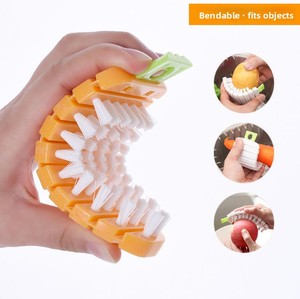 Vegetable Brush Set Potato Scrubber Eco-Friendly Soft Bristles Multi-Functional Flexible Bendable Cleaning Tool Carrot Pattern - Product Image 5