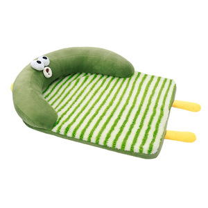 Pet <b>Bed</b> Oval Shape Striped Ice Cream <b>Bed</b> For <b>Dog</b> Washable Polyester Fiber Fill Material <b>Small</b> And Medium Sized <b>Dogs</b> Cats - Product Image 2