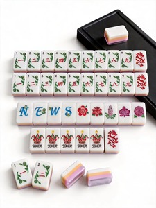 Nuovo Arrivo: Set Mahjong Americano Dipinto a Mano con Motivi Floreali, 166 Tessere in Acrilico Stratificato, con Tessere NEWS Wind e 2 Joker, Disponibile - Product Image 4