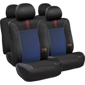 Set coprisedili 10 pz Blended Lines nero/rosso - Product Image 1
