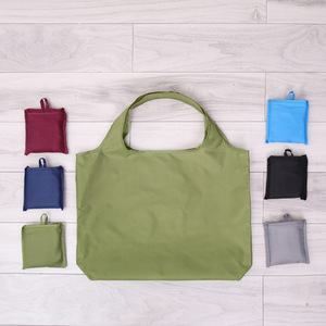 <b>Foldable</b> Reusable Eco-Friendly Durable Waterproof Nylon Shopping <b>Bags</b> Two Handles Button Closure - Product Image 6