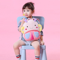Sac à dos enfant 3D en forme d'animal de dessin animé, tendance, avec fermeture éclair antivol, en coton peluche, unisexe, pour garçons et filles