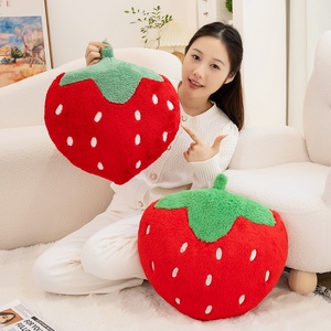 Cuscino a Forma di Fragola Carino, Cuscino Peluche Realistico a Forma di Fragola, Morbido Cuscino Imbottito per Decorazione Casa - Product Image 5