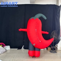 Mascotte gonflable personnalisée en forme de piment rouge, figurine gonflable de personnage de piment pour défilé et événementiel