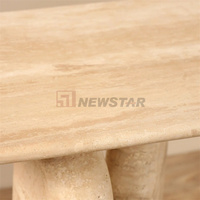Table en travertin naturel personnalisée Mobilier moderne de salon en travertin Table d'entrée de couloir Table console en pierre de marbre