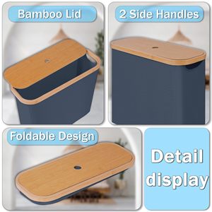 Wholesale Toilet Paper Storage with Bamboo Lid,<b>Foldable</b> <b>Basket</b> Organizer for Bathroom Holds 9 Mega/12 Regular Rolls - Product Image 6