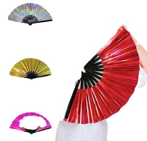 พัดมือพับได้ลายโฮโลแกรมพลาสติก PVC คุณภาพสูง ขนาด 33 ซม. สำหรับงานปาร์ตี้ - Product Image 2