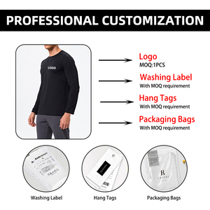 Tùy Chỉnh Người Đàn Ông Của Nhanh Chóng Khô Nén Dài Tay Áo Thể Thao Hàng Đầu Trọng Lượng Nhẹ Thoáng Khí Mùa Hè Chạy Khô Baselayer T-Shirts - Product Image 4