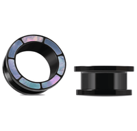 Boucles d'Oreilles Tunnel en Acier Inoxydable, Bijoux de Piercing, Bouchons d'Oreilles Colorés en Coquillage, Jauges de Tunnel en Or 14k
