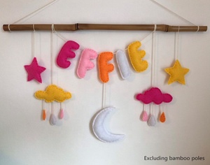 <span class=keywords><strong>Guirlande</strong></span> de lettres personnalisées en feutre, décor suspendu pour pépinière, jouet artisanal pour bébé, nom, fête, lettre alphabet - Product Image 3