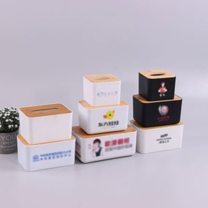 Customized Modern-Design Rectangle Tissue <b>Boxes</b> Bamboo Wood Lids Advertising Logo for Home Organization Customized Paper Drawing - Product Image 5