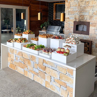 Présentoir de Buffet XINGPAI en Acrylique Blanc pour Desserts et Plats, Étapes Mini Tables pour Fêtes, Banquets et Gâteaux