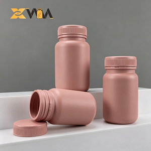Flacon à pilules en plastique blanc, conteneur rond pour médicaments, bocal d'emballage avec bouchon à vis pour capsules - Product Image 3