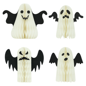 Adornos de Halloween de Fantasmas Etéreos, Escultura de Espíritu en Papel de Panal 3D Delicado, Decoraciones Plegables Ecológicas para Interiores/Exteriores - Product Image 1