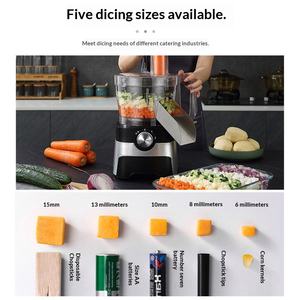 Machine électrique multifonctionnelle commerciale pour couper, trancher et râper les légumes, coupe-patates et carottes en cubes, en acier inoxydable - Product Image 4