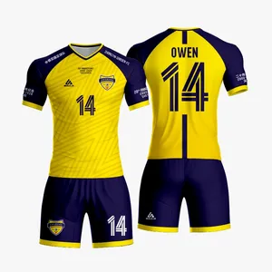 Latest soccer jersey design full sublimation Breathable uniform for team or clubs football shirt custom