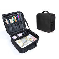 Trousse de Maquillage Portable de Voyage en PU Imperméable de Haute Qualité avec Fermeture Éclair, Grande Capacité, Logo Personnalisé, Noir PVC Candy