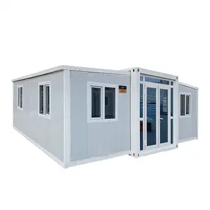 Tragbares stahlkonstruktions-klapphaus mit toilette 20 fuß erweiterbare containerhäuser 3-schlafzimmer-casa-kabine