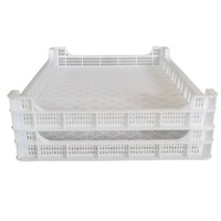 Bacs de séchage et de stockage en maille HDPE de qualité alimentaire 370*350*55, empilables et recyclables, pour fruits, légumes et fruits de mer