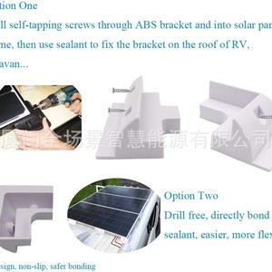 Abs <b>Bracket</b> Solar Panel Frame <b>White</b> 7 Pieces Set For RV Boat Roof Mounting System - Product Image 5
