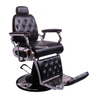 Fauteuil de Barbier Pivotant et Pliable de Luxe, Style Rétro Royal, en Cuir Synthétique, avec Fonction Massage