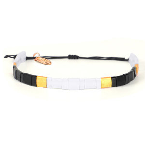 Hecho a mano moda Bohemia ajustable blanco y negro miyuki <span class=keywords><strong>de</strong></span> tila <span class=keywords><strong>cuentas</strong></span> pulsera <span class=keywords><strong>de</strong></span> la joyería al por mayor - Product Image 5