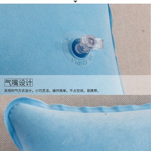 Almohada inflable para acampar al aire libre KS, color azul cielo, rectangular, material flocado, portátil, plegable, para viajes y siestas. - Product Image 5