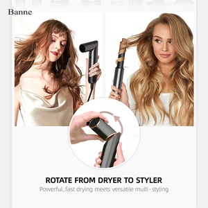 Banne 8 trong 1 GẤP Hot lược không khí 1400W ion âm Máy sấy tóc và uốn sắt cho cá nhân tạo kiểu tóc - Product Image 5
