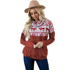 Winter Outerwear Turtleneck <strong>Sweatshirts</strong> Fitspi <strong>Ladies</strong> Elk Long <strong>Sweatshirt</strong> With <strong>Christmas</strong> Hoodies <strong>For</strong> Comfort And - Product Image 1